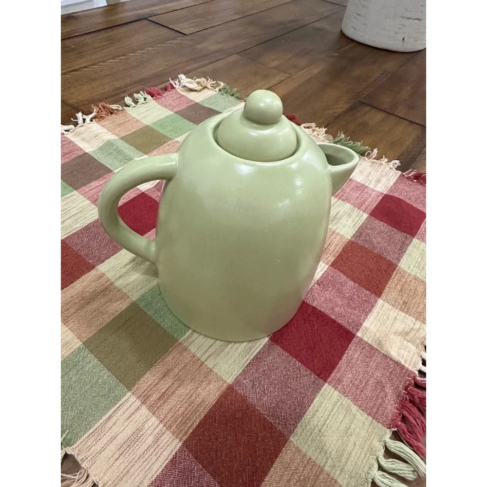 MSRF Design Studio Sage Green Ceramic Teapot with Lid Minimalist Modern